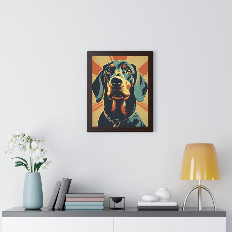 Dachshund Pop-Art Retro Framed Print