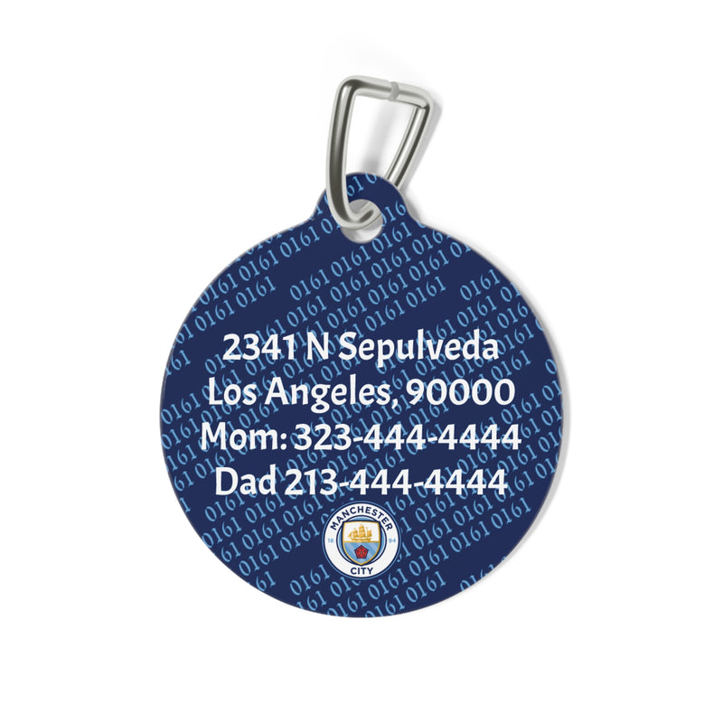 Manchester City FC 24/25 Kit Inspired Personalized Pet Tag