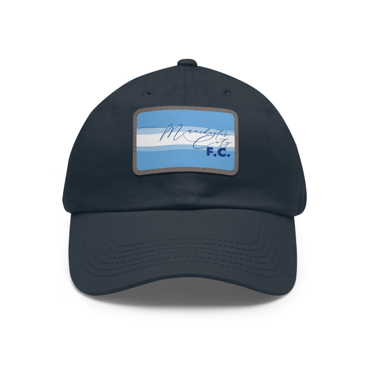Manchester City FC 25/26 Home Kit-Inspired Leather Patch Baseball Hat