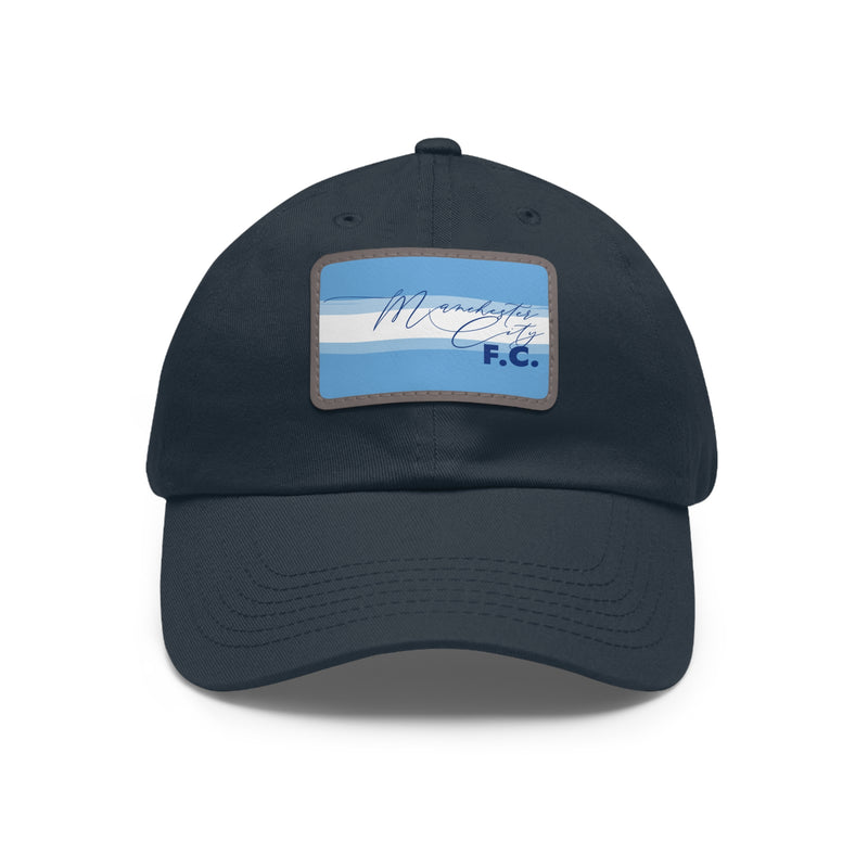 Manchester City FC 25/26 Home Kit-Inspired Leather Patch Baseball Hat
