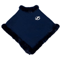 Tampa Bay Lightning Fur Trim Poncho