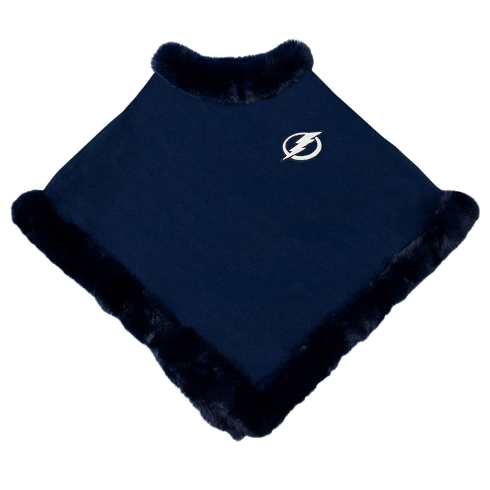 Tampa Bay Lightning Fur Trim Poncho