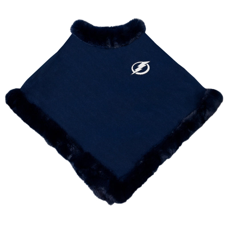 Tampa Bay Lightning Fur Trim Poncho