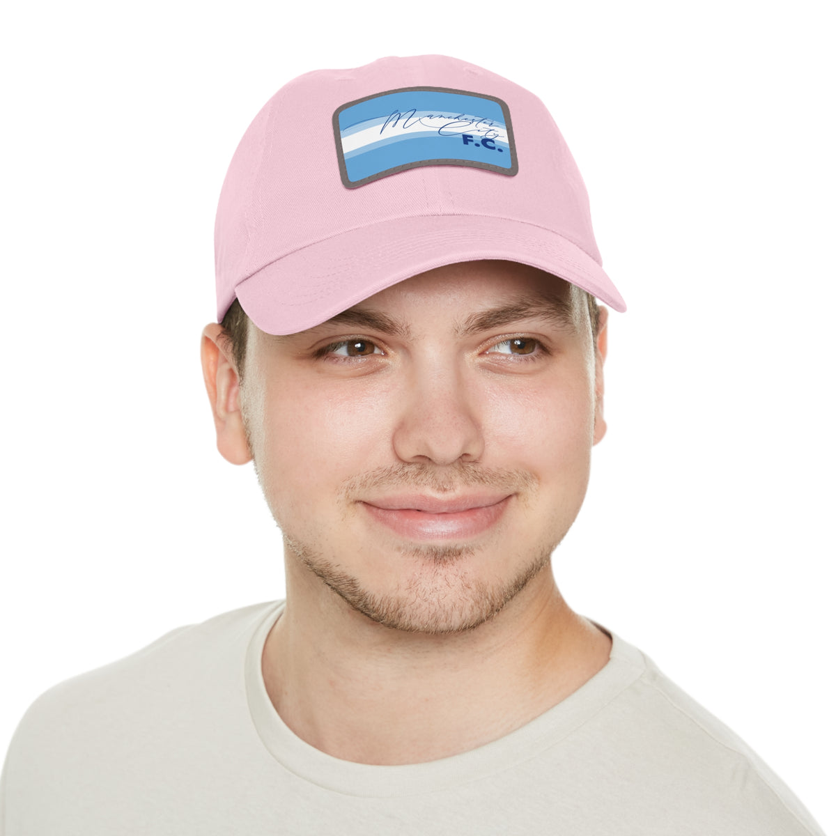Manchester City FC 25/26 Home Kit-Inspired Leather Patch Baseball Hat