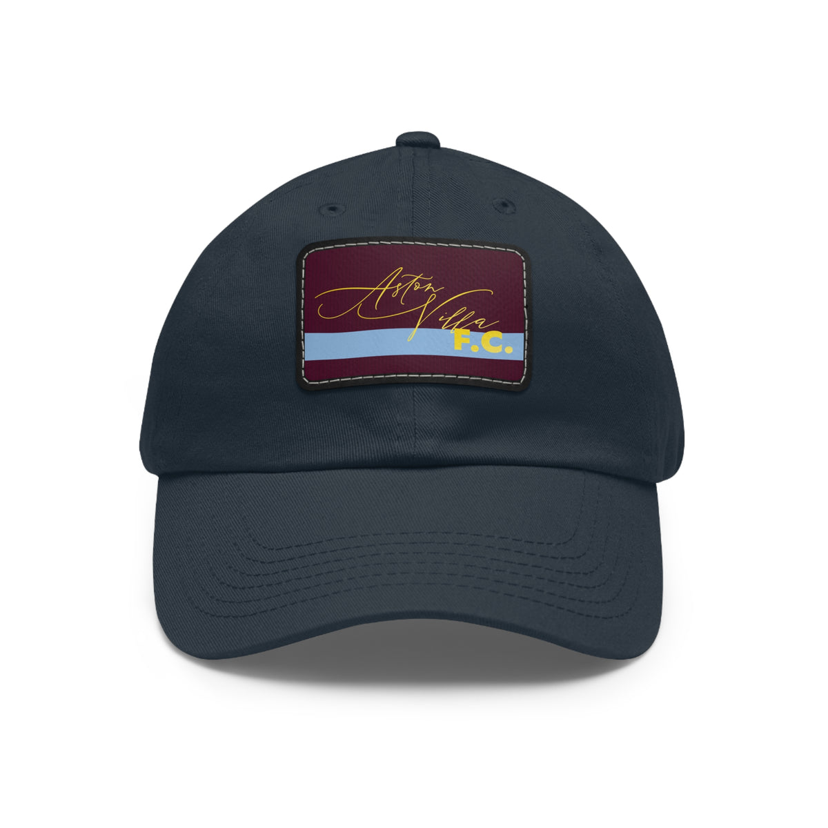 Aston Villa FC 25/26 Home Kit-Inspired Leather Patch Baseball Hat