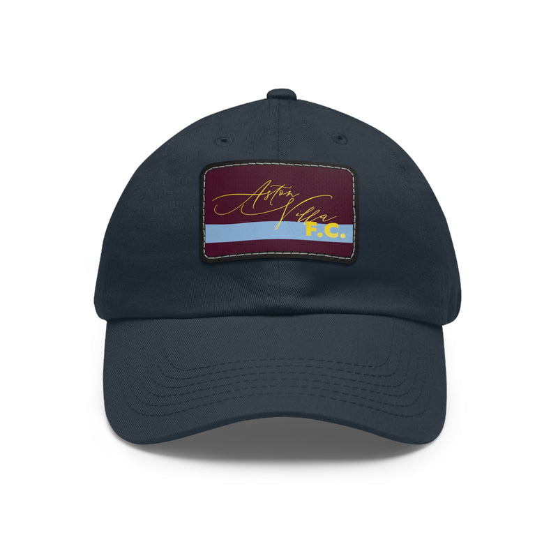 Aston Villa FC 25/26 Home Kit-Inspired Leather Patch Baseball Hat