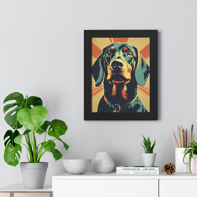 Dachshund Pop-Art Retro Framed Print