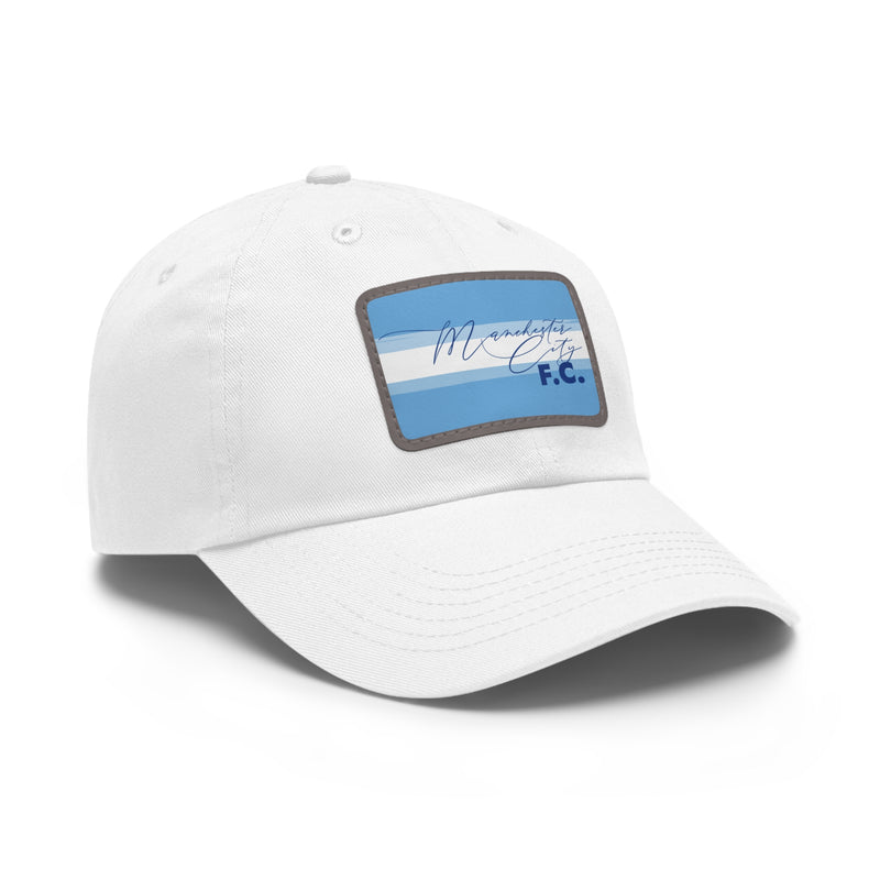 Manchester City FC 25/26 Home Kit-Inspired Leather Patch Baseball Hat