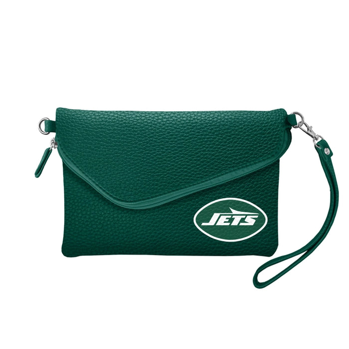 New York Jets Fold-Over Crossbody Pebble Purse