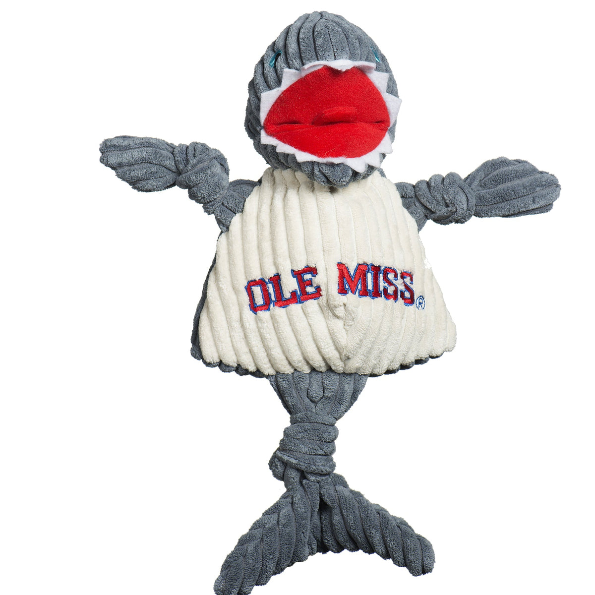 NCAA Ole Miss (U. of Mississippi), Tony Land Shark Knottie® Plush Dog Toy