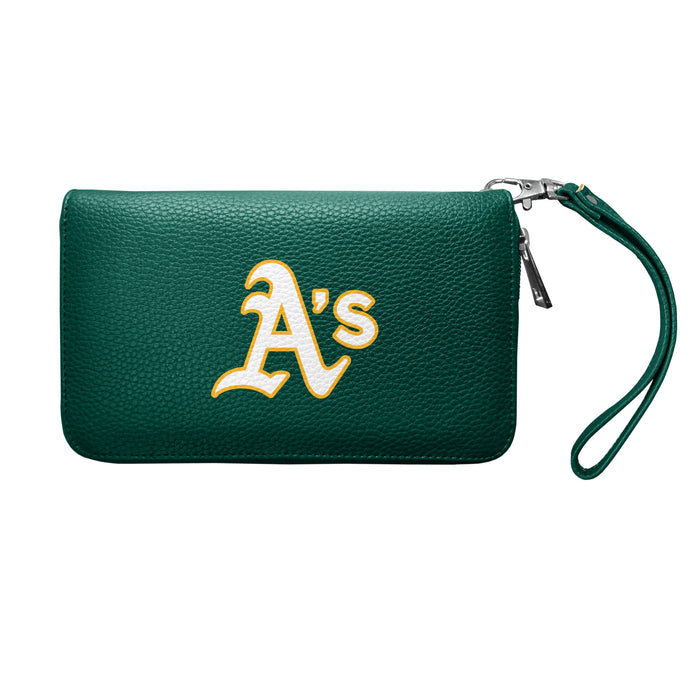 Oakland Athletics (A's) Zip Organizer Wallet Pebble