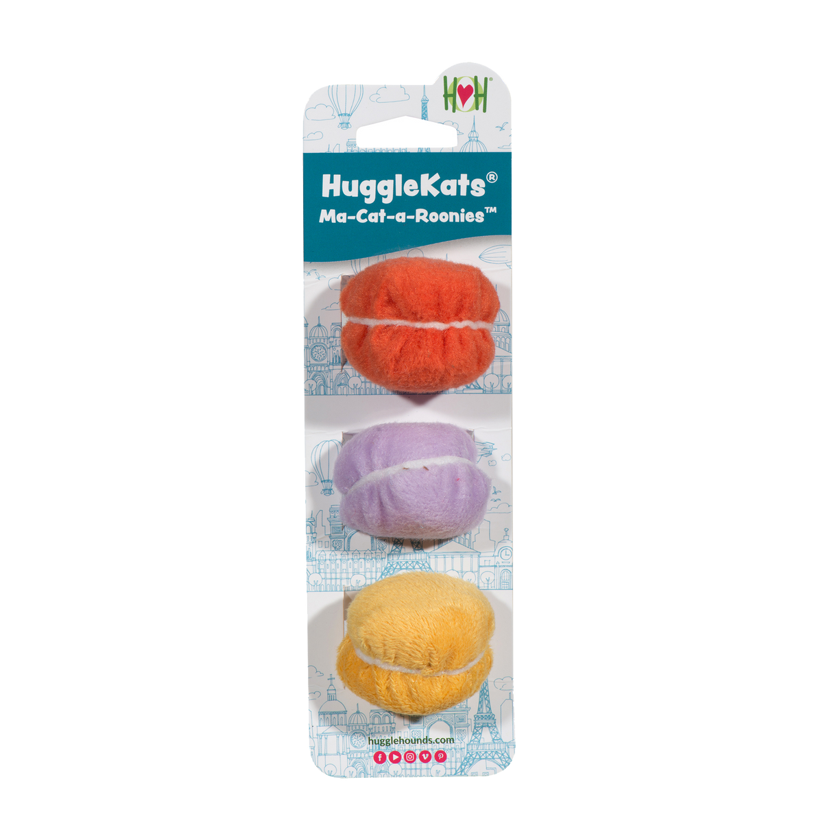 HuggleKats® Ma-Cat-a-Roonies Cat Toys, 3 Pack