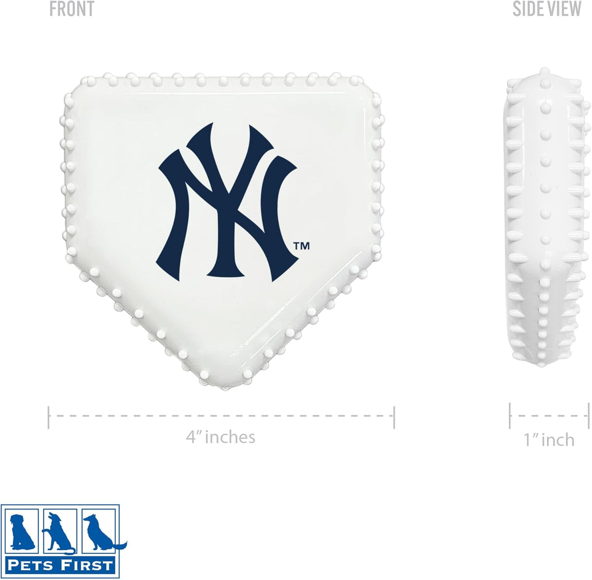 New York Yankees Hard Nylon Home Plate Chew Toy