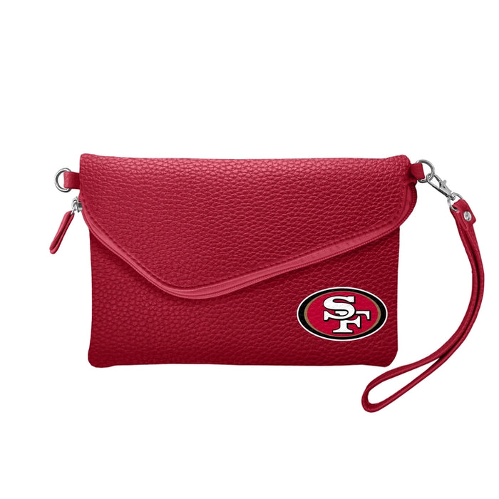 San Francisco 49ers Fold-Over Crossbody Pebble Purse