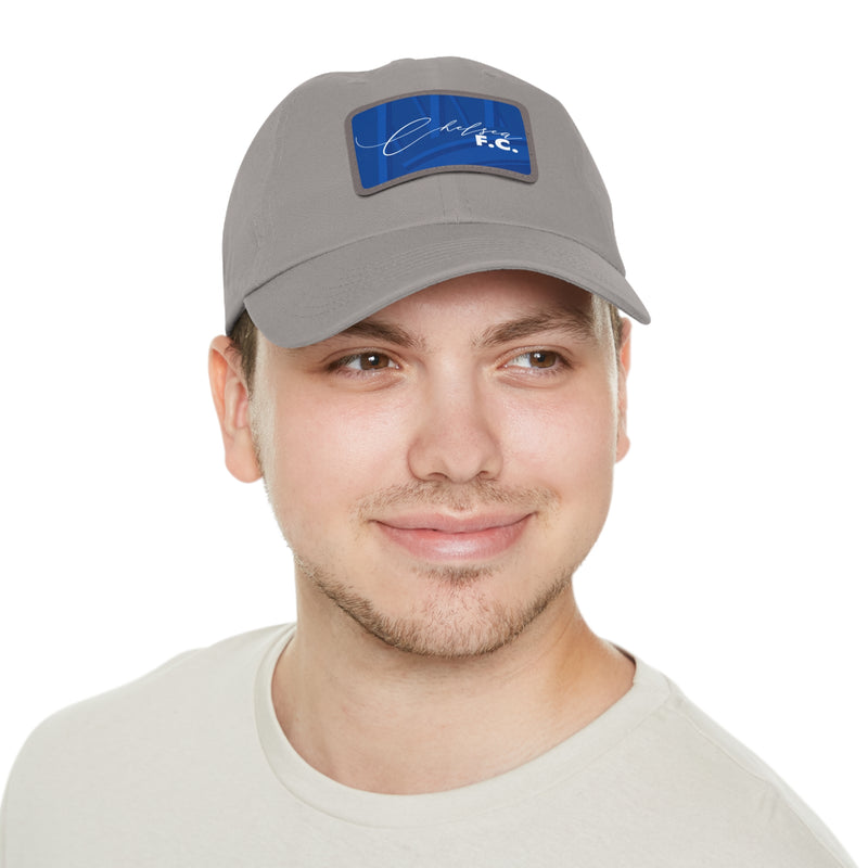 Chelsea FC 25/26 Home Kit-Inspired Leather Patch Baseball Hat