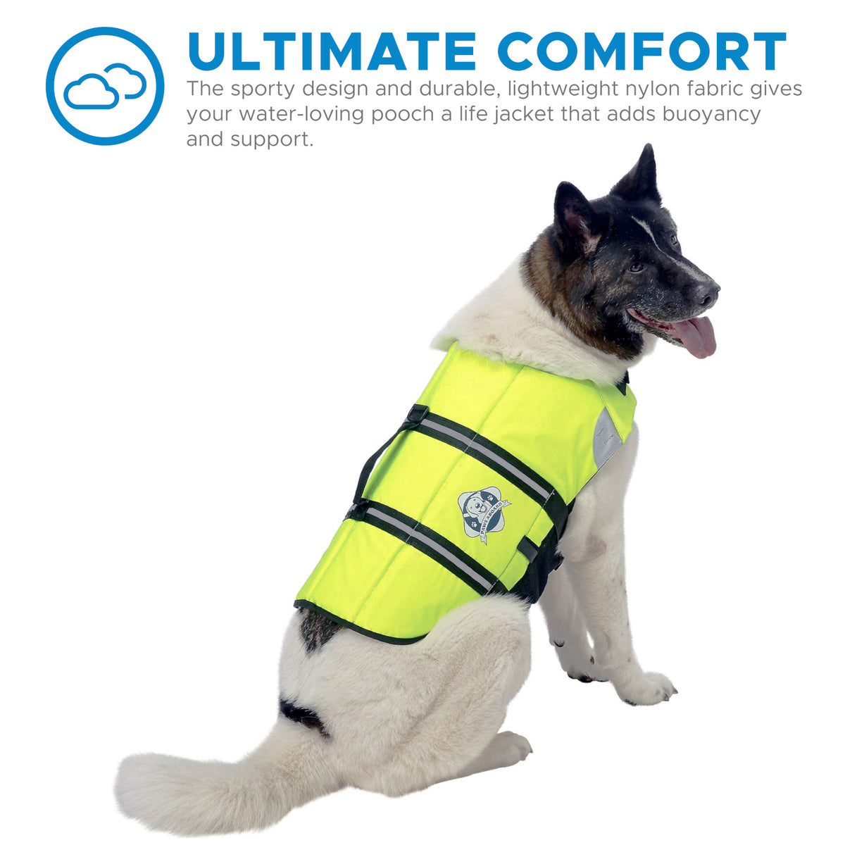 Paws Aboard Neon Yellow Neoprene Pet Life Vest