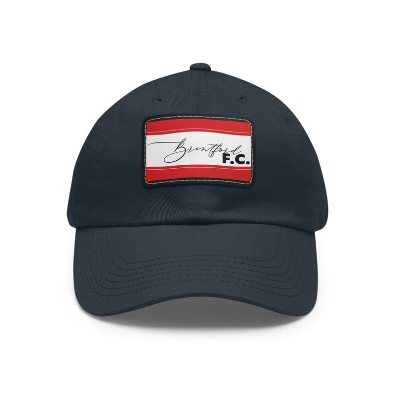 Brentford FC 25/26 Home Kit-Inspired Leather Patch Baseball Hat