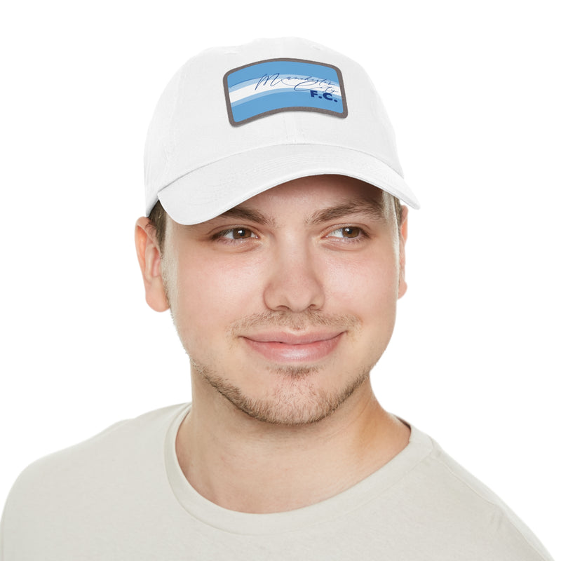 Manchester City FC 25/26 Home Kit-Inspired Leather Patch Baseball Hat