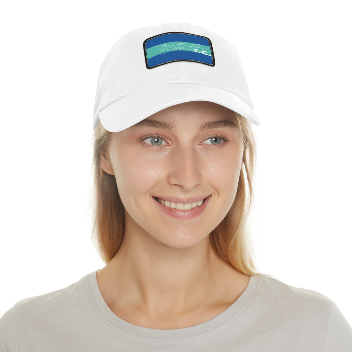 Brighton & Hove Albion FC 25/26 Home Kit-Inspired Leather Patch Baseball Hat