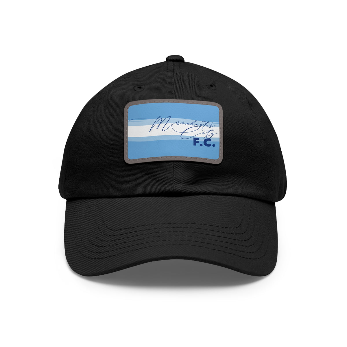 Manchester City FC 25/26 Home Kit-Inspired Leather Patch Baseball Hat
