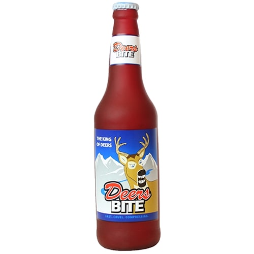 Silly Squeaker - Deers Bite Beer Bottle Toy
