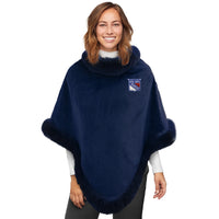 New York Rangers Fur Trim Poncho