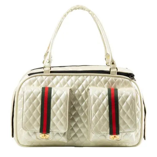 Marlee 2 Ivory Quilted with Stripe Bag Carrier