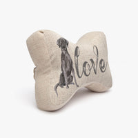 Black Labrador Retriever Love Bone-Shaped Throw Pillow