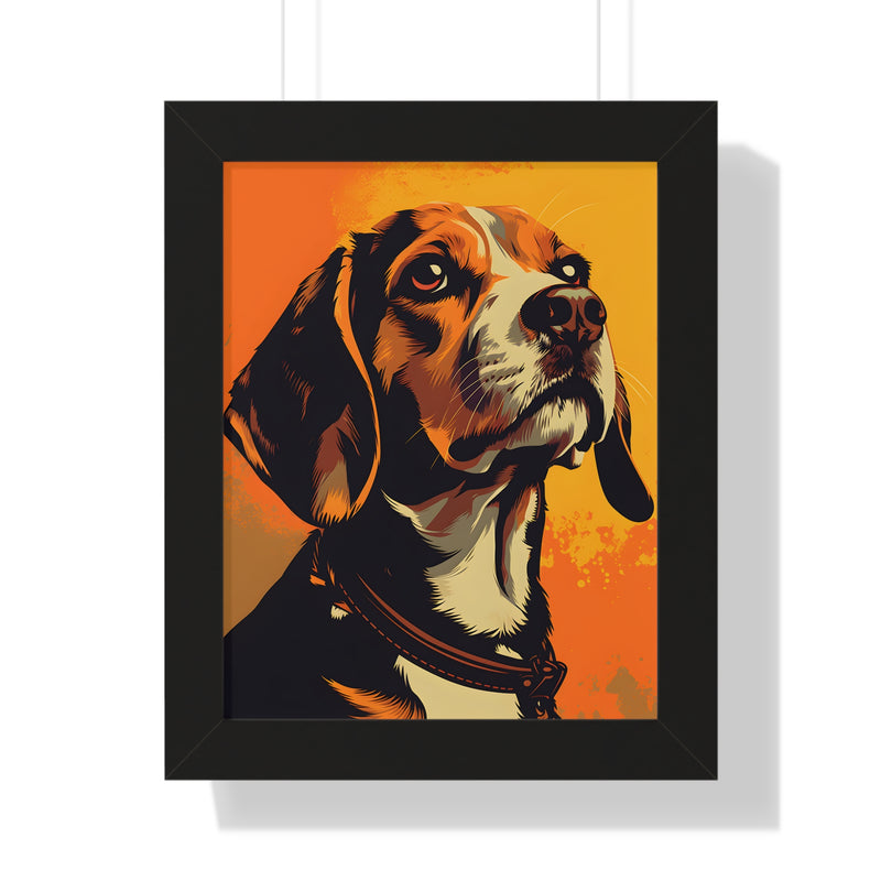 Beagle Pop-Art Retro Framed Print