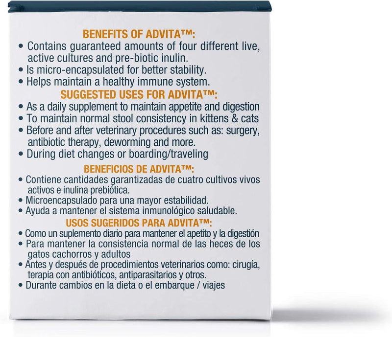 VetOne Advita Probiotic Powder Nutritional Supplement for Cats, 1gm
