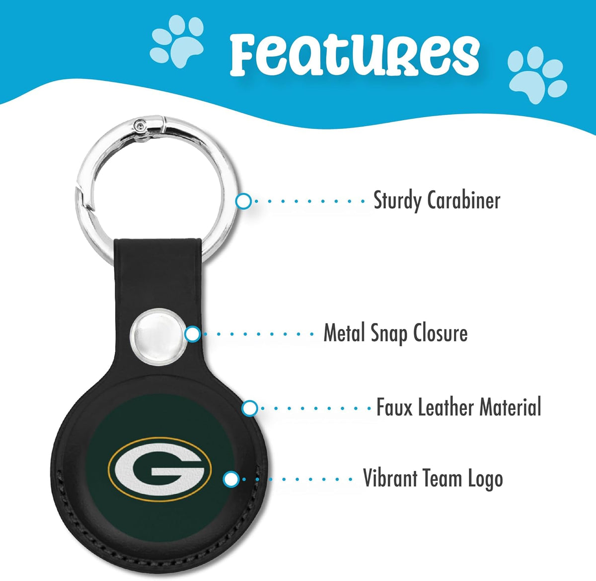 Green Bay Packers PVC Air Tag Holder