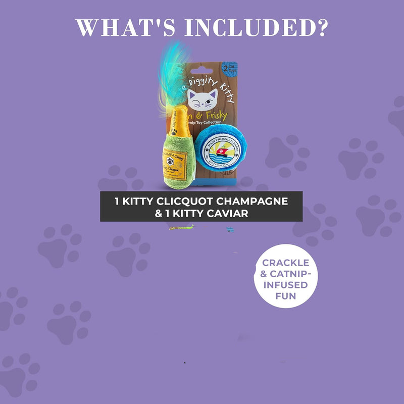 Kittle Clicquot Bottle & Caviar Cat Toy Set
