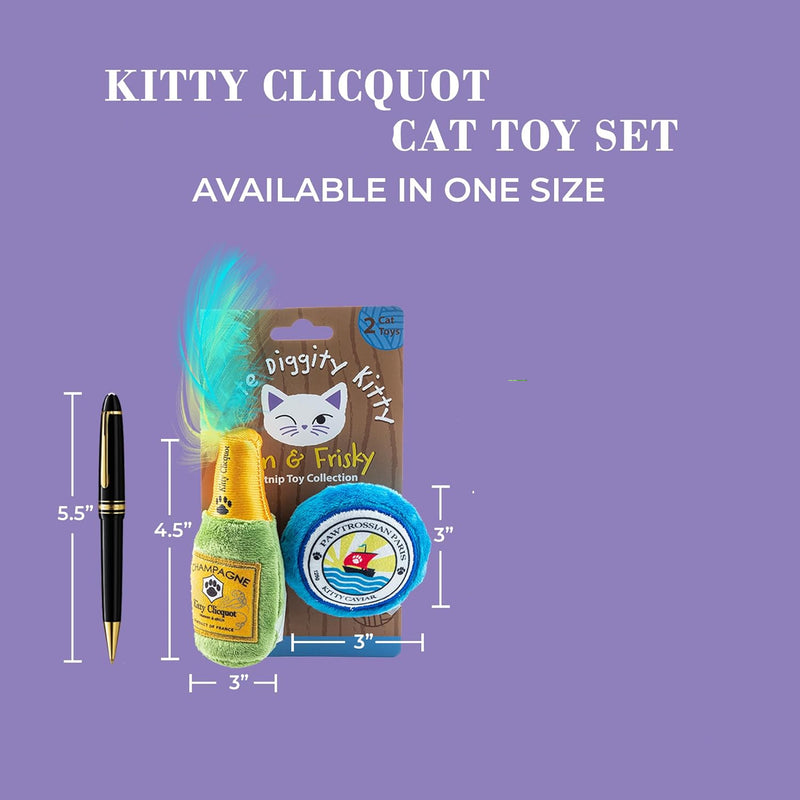 Kittle Clicquot Bottle & Caviar Cat Toy Set