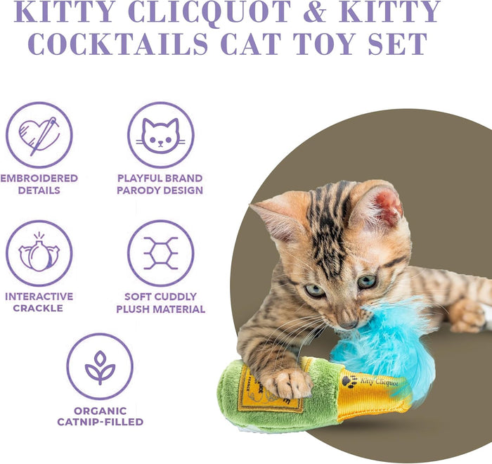 Kittle Clicquot Bottle & Caviar Cat Toy Set