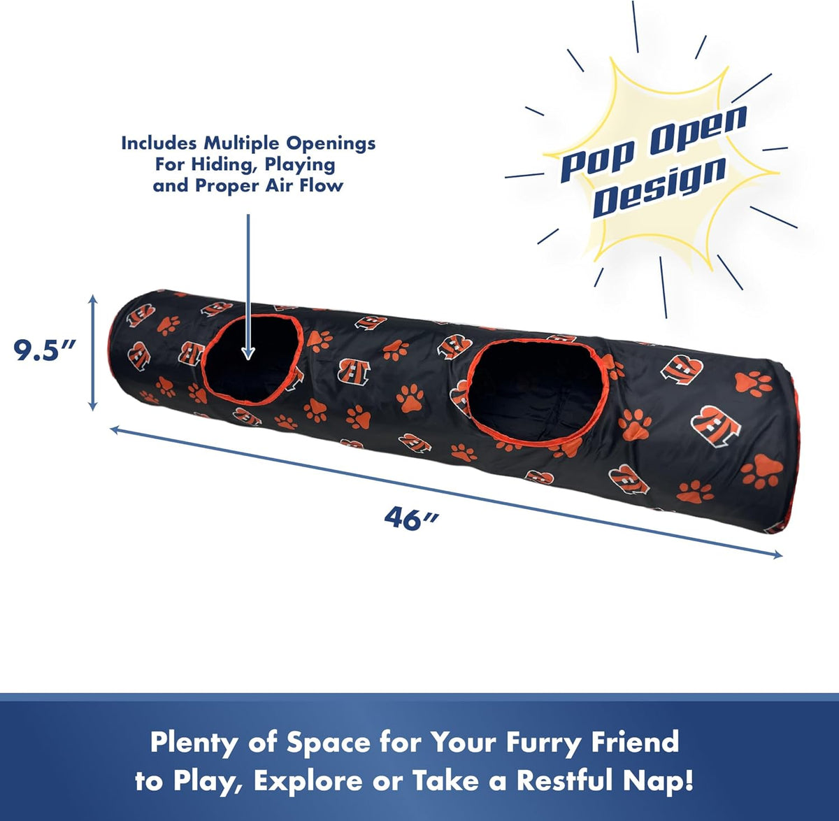 Cincinnati Bengals Cat Tunnel Toy