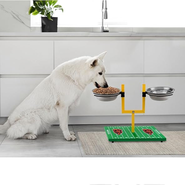 Chicago Bears Goal Post Double Bowl Pet Feeder
