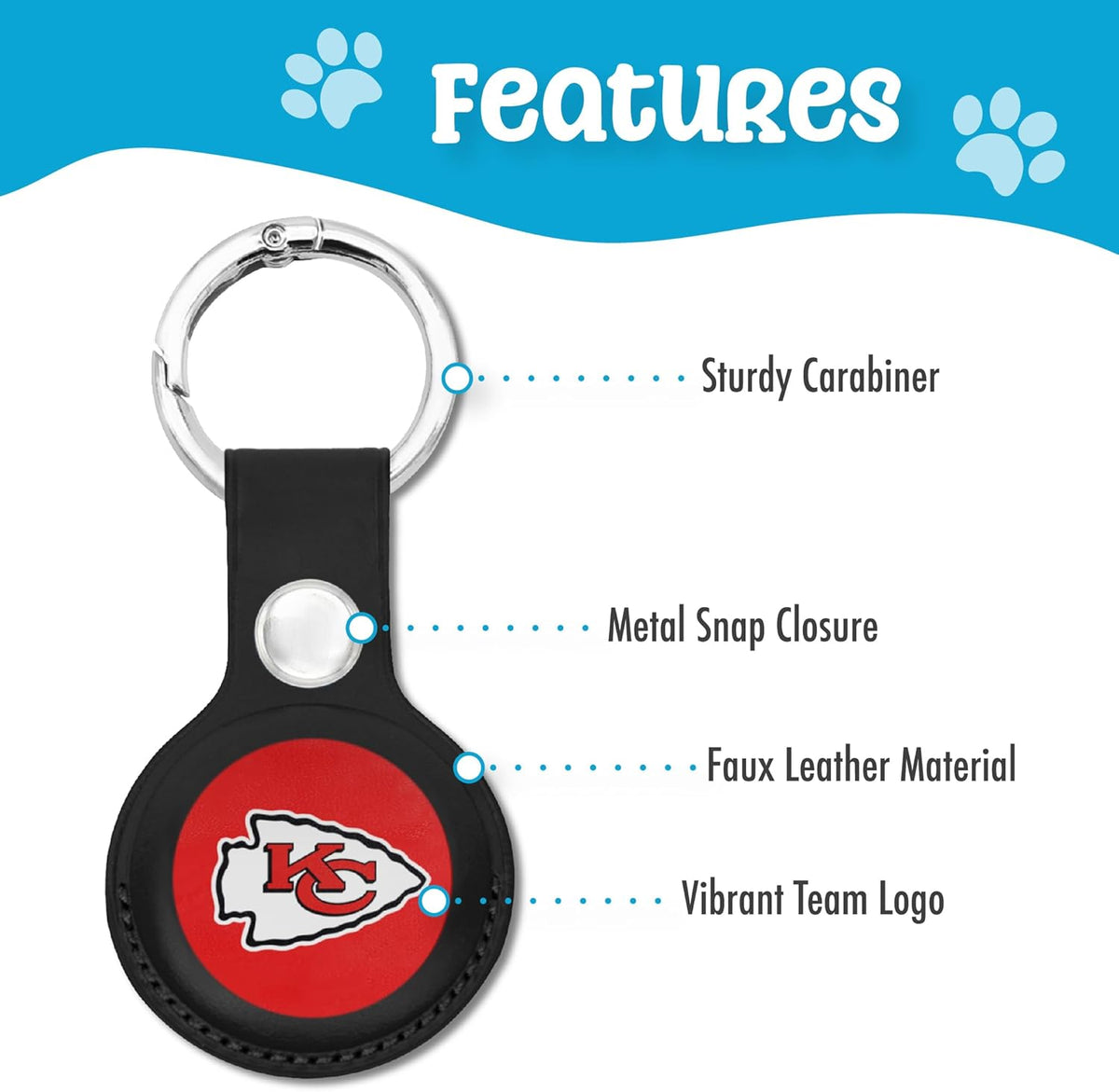 Kansas City Chiefs PVC Air Tag Holder