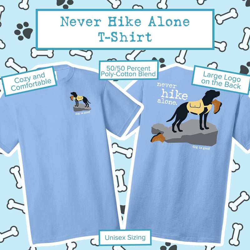 Never Hike Alone T-Shirt - Blue