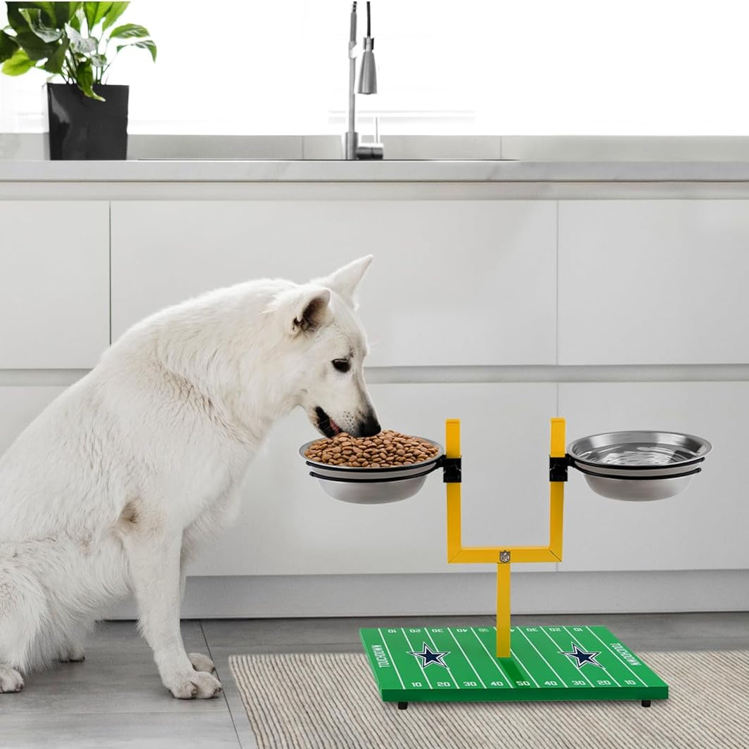 Dallas Cowboys Goal Post Double Bowl Pet Feeder
