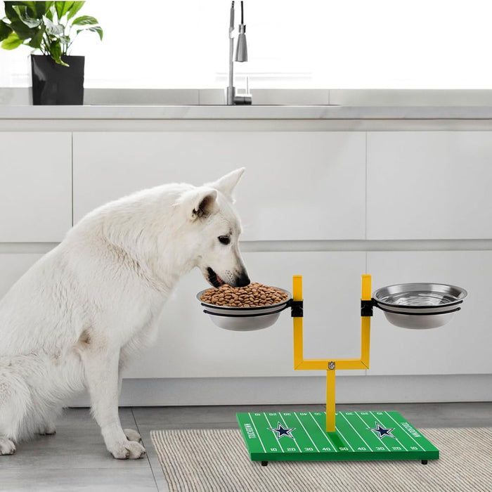 Dallas Cowboys Goal Post Double Bowl Pet Feeder