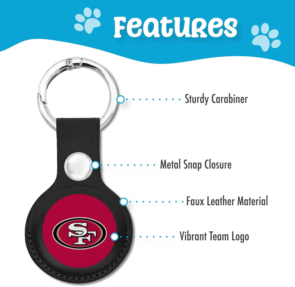 San Francisco 49ers PVC Air Tag Holder