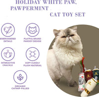 White Paw Kitty Seltzer & Pawpermint Cattini Cat Toy Set