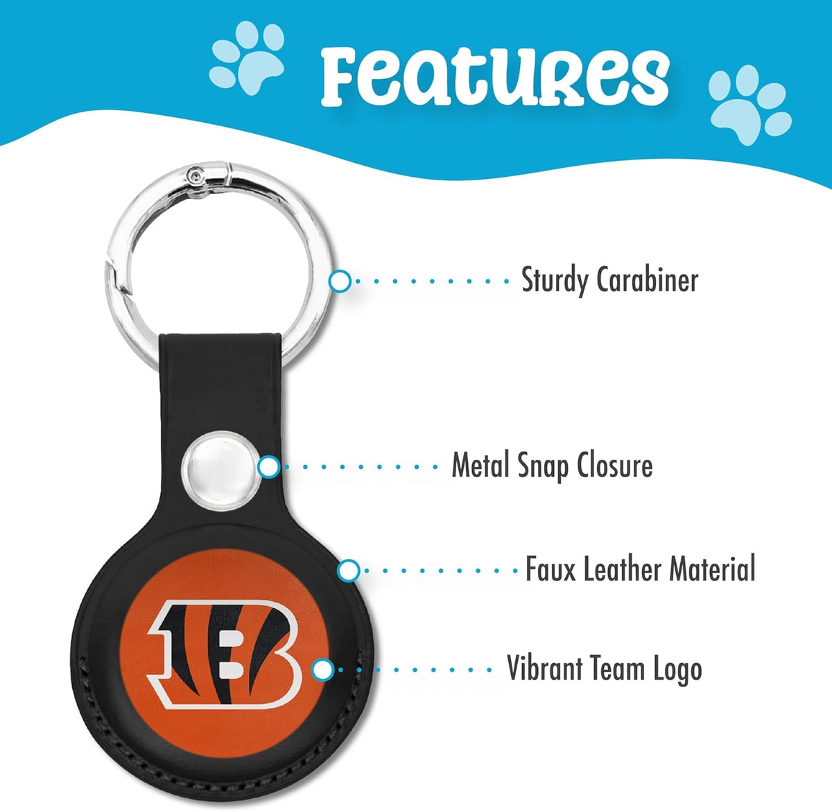 Cincinnati Bengals PVC Air Tag Holder