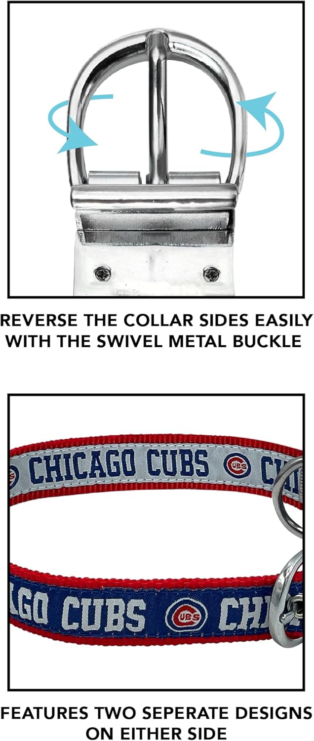 Chicago Cubs Reversible Dog Collar