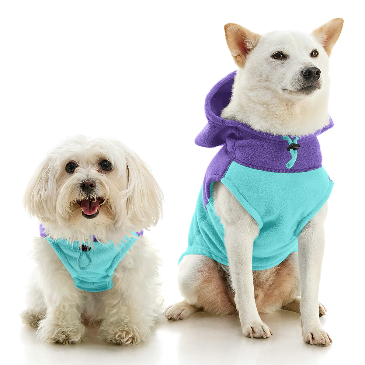 Fleece Vest Hoodie Two Tone