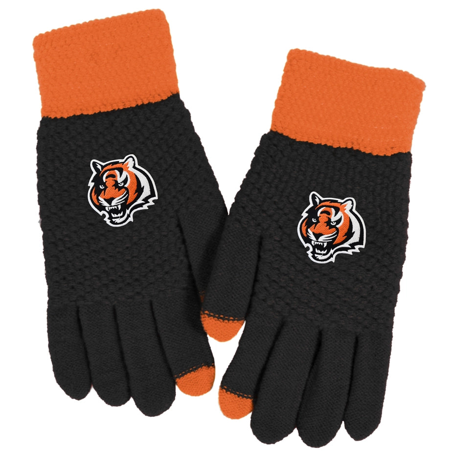 Cincinnati Bengals Waffle Knit Gloves