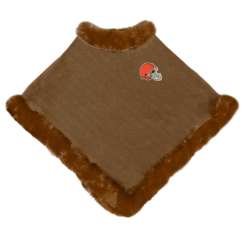 Cleveland Browns Fur Trim Poncho