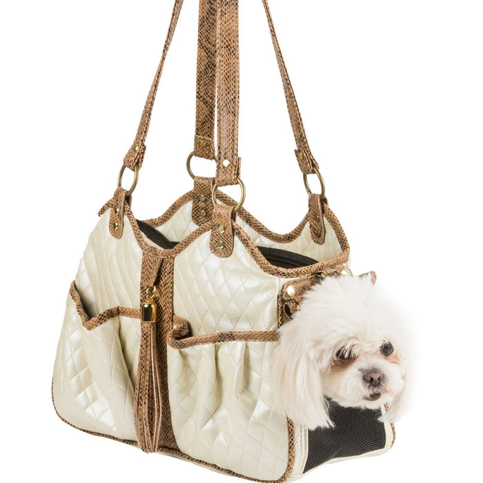 Metro Ivory Quilted Bag Carrier with Tassel