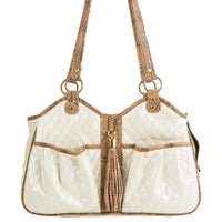 Metro Ivory Quilted Bag Carrier with Tassel