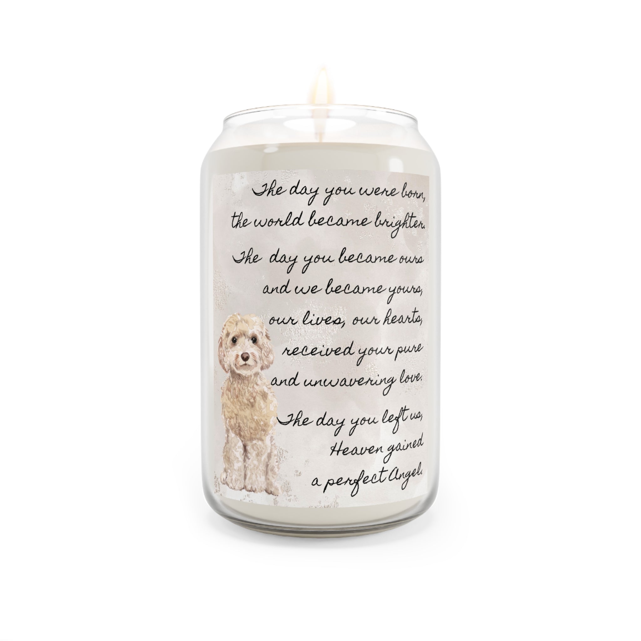The Day Cockapoo Champagne Pet Memorial Scented Candle, 13.75oz – 3 Red ...